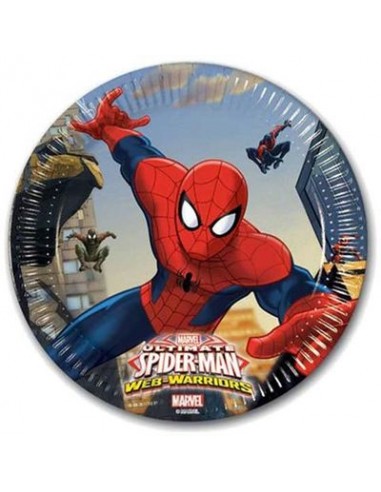 Piatti SPIDERMAN Ultimate (Marvel) Piccoli - diam. 19,5 cm - 8 pezzi