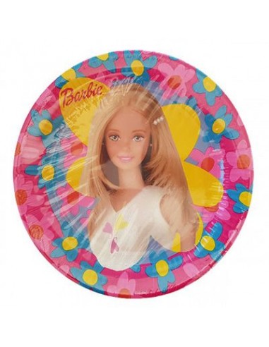 Piattini Grandi   Barbie Diam. 23  cm - Confezione da 10 pezzi - Nuovo