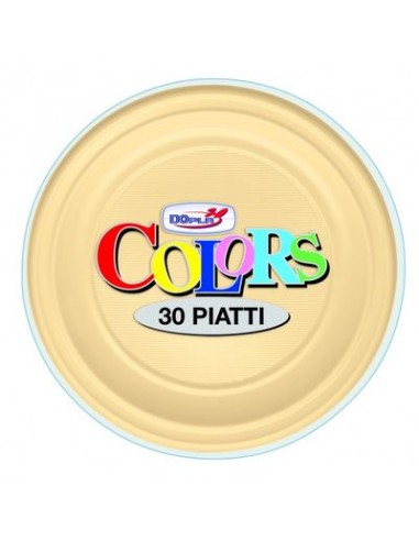 Piatto Piano  di plastica pz.30 colore crema dopla