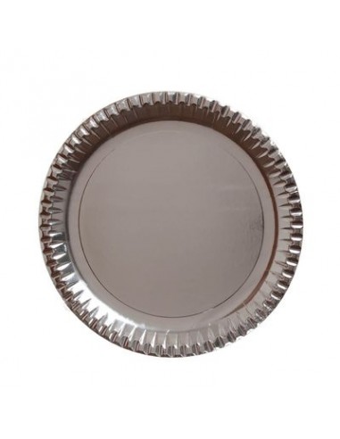 Sottopiatti o vassoi    in carta argento Specchiante  - diametro 29  cm - 6 pezzi - DOPLA