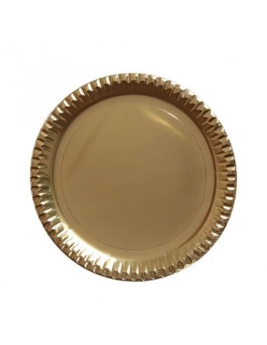 Sottopiatti o vassoi    in carta Oro  Specchiante  - diametro 29  cm - 6 pezzi - DOPLA