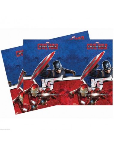 Tovaglia AVENGERS Civil War (Marvel) - 1,80 m x 1,20 m - in plastica - confezione da 1 pezzo - Nuovo