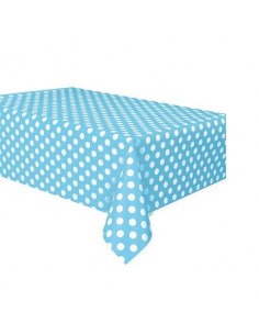 TOVAGLIA BLU A POIS BIANCHI in Plastica (Blu Royal) per Festa o Compleanno  - 1,37 m x