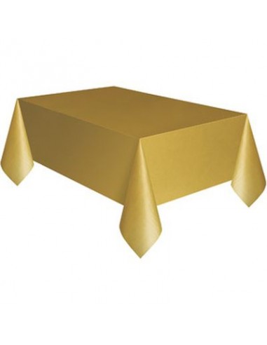 Tovaglia in Plastica Oro per Compleanno - 137 cm x 274 cm - Unique