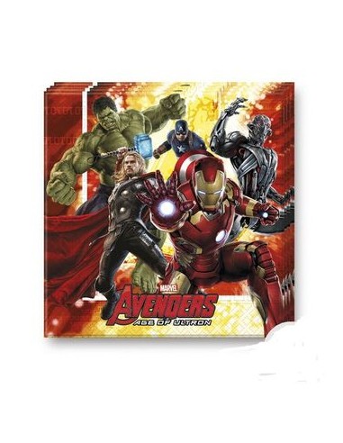 Tovaglioli Avengers (Marvel) - 20 pezzi - 33 cm x 33 cm - 2 veli - Decorata Party