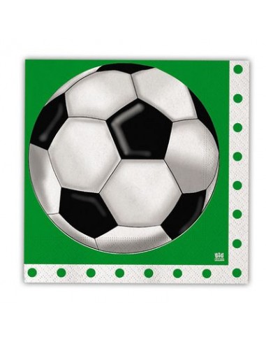 Tovaglioli CALCIO (Nuovo) - 20 pezzi - 33 cm x 33 cm - 2 veli