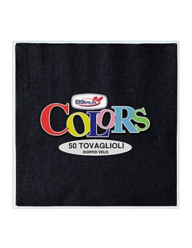 Tovaglioli in carta monouso  colore nero doppio velo  33x33 pz.50