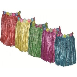 GONNA HAWAIANA CORTA DONNA / BAMBINA - Colori Assortiti -  Lunghezza 45 cm - Confez. 1 pezzo