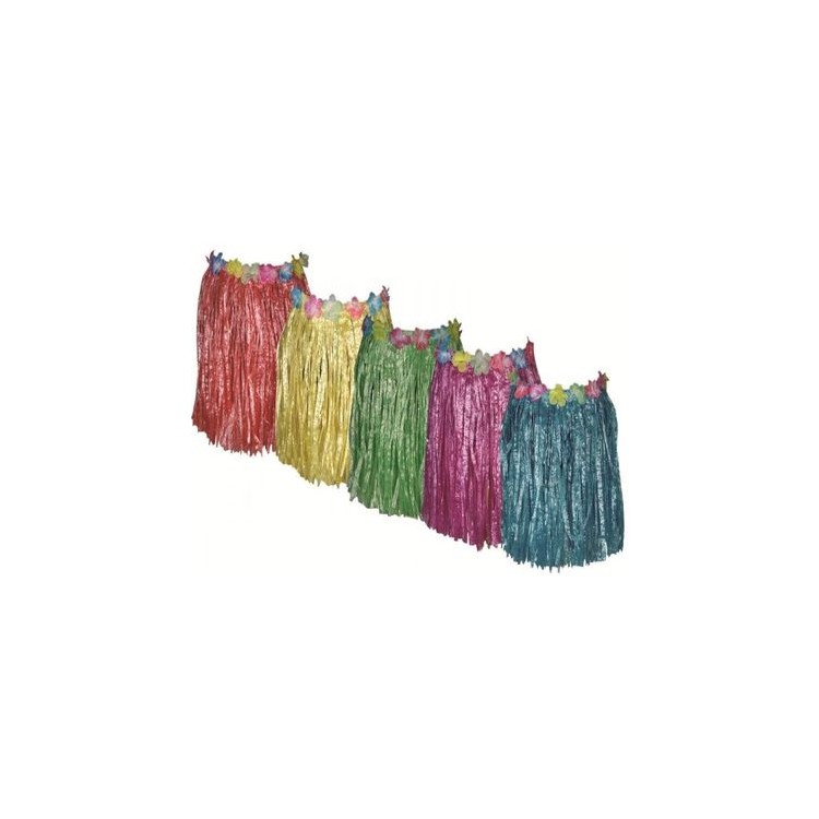 GONNA HAWAIANA CORTA DONNA / BAMBINA - Colori Assortiti -  Lunghezza 45 cm - Confez. 1 pezzo