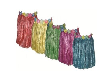 GONNA HAWAIANA CORTA DONNA / BAMBINA - Colori Assortiti -  Lunghezza 45 cm - Confez. 1 pezzo