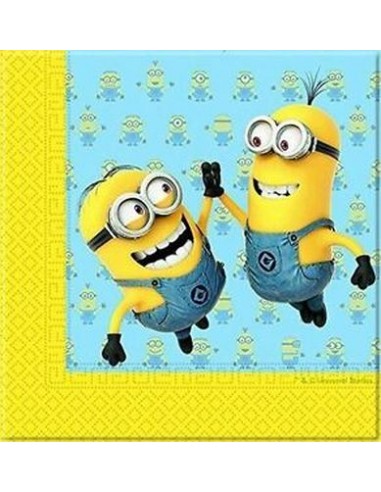 Tovaglioli MINIONS - 20 pezzi - 33 cm x 33 cm - 2 veli -