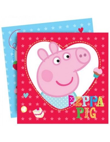Tovaglioli Peppa Pig - 16 pezzi - 33 cm x 33 cm - doppio velo