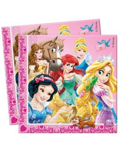 Tovaglioli Principesse Disney - 20 pezzi - 33 cm x 33 cm - 2 veli