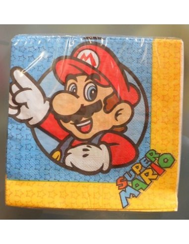 Tovaglioli Super Mario - 16 pezzi - 33 cm x 33 cm - 2 veli