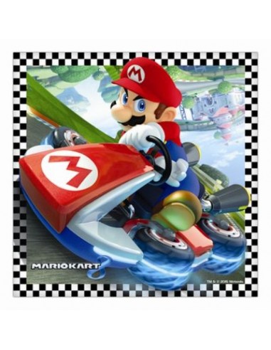 Tovaglioli Super Mario Kart - 16 pezzi - 33 cm x 33 cm - 2 veli