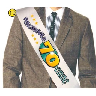FASCIA " FENOMENALE 70ENNE " per Compleanno - Lunghezza 96 cm x 11 cm larghezza - Unisex - fascia in poliestere - 1 pezzo