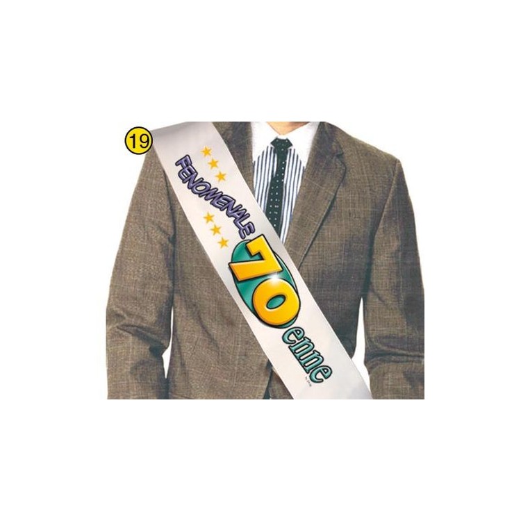 FASCIA " FENOMENALE 70ENNE " per Compleanno - Lunghezza 96 cm x 11 cm larghezza - Unisex - fascia in poliestere - 1 pezzo