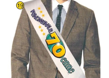 FASCIA " FENOMENALE 70ENNE " per Compleanno - Lunghezza 96 cm x 11 cm larghezza - Unisex - fascia in poliestere - 1 pezzo