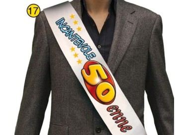 FASCIA " INCANTEVOLE 50ENNE " per Compleanno - Lunghezza 96 cm x 11 cm larghezza - Unisex - fascia in poliestere - 1 pezzo