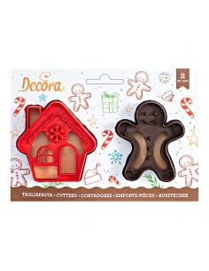 SET Natale  2  TAGLIAPASTA  IMPRESSIONE  IN PLASTICA (Gingerbread -Casetta Neve) Casetta 8 x 8 x h 2 Cm - Gingerbread 8 x 6,5 x 