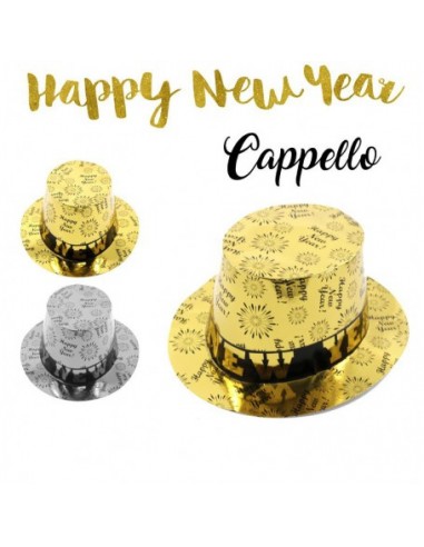 Cappello  per Capodanno oro o argento (tema Happy New Year) Pz1