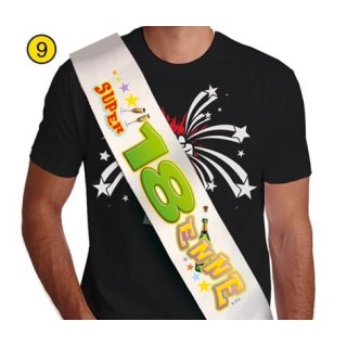 FASCIA del " SUPER 18ENNE" per Compleanno - Lunghezza 96 cm x 11 cm larghezza - Unisex - fascia in poliestere - 1 pezzo