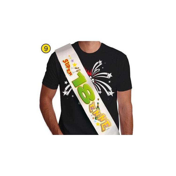 FASCIA del " SUPER 18ENNE" per Compleanno - Lunghezza 96 cm x 11 cm larghezza - Unisex - fascia in poliestere - 1 pezzo