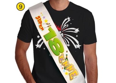 FASCIA del " SUPER 18ENNE" per Compleanno - Lunghezza 96 cm x 11 cm larghezza - Unisex - fascia in poliestere - 1 pezzo