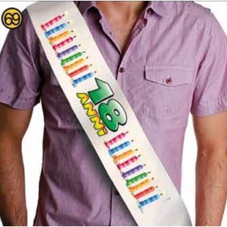 FASCIA del "18ENNE" per Compleanno - Lunghezza 96 cm x 11 cm larghezza - Unisex - fascia in poliestere - 1 pezzo