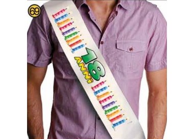 FASCIA del "18ENNE" per Compleanno - Lunghezza 96 cm x 11 cm larghezza - Unisex - fascia in poliestere - 1 pezzo