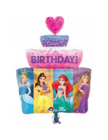 Palloncino torta delle Principesse (HAPPY BIRTHDAY) tridimensionale