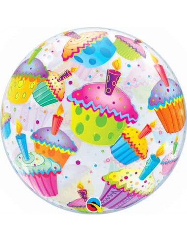 Palloncino tortine  Happy Birthday Bubbles Qualatex -
