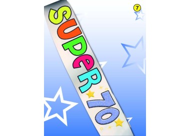 FASCIA FLUO GLITTER del " SUPER 70ENNE" per Compleanno - Lunghezza 96 cm x 11 cm larghezza - Unisex - fascia in poliestere - 1 