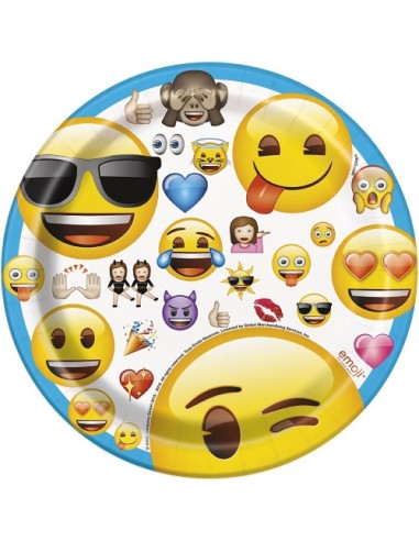 Piatti piccoli  Emoji-Emoticon  diam. 17,1  cm 8  pezzi - Unique