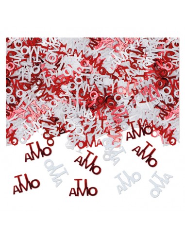 Confetti da Tavolo -scritte TI AMO e Cuori Rossi e bianchi  da decorazione  - confezione da 15 g 300 pz circa