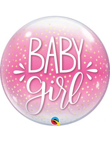 Palloncino Nascita Baby Girl (generico) Bubbles Qualatex - 22/ 56 cm - 1 pz