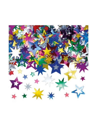 Confetti da Tavolo - Stelle multicolor  - confezione da 15  g ( 200 pz circa ) - Big Party