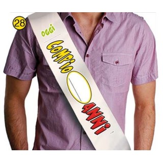 FASCIA PERSONALIZZABILE ANNI per Compleanno - Lunghezza 96 cm x 11 cm larghezza - Unisex - fascia in poliestere - 1 pezzo