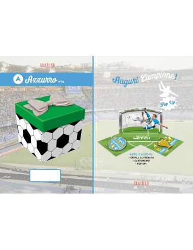 Biglietto Calcio Azzurri  (AUGURI CAMPIONE)   Box Skatush  fantasia palloncini   pz 1