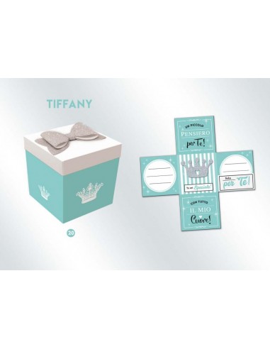 Biglietto sorpresa  TIFFANY GENERICO ( UN PENSIERO PER TE)   Box Skatush  fantasia scatola Tiffany   pz 1