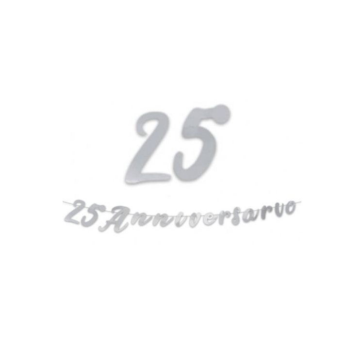 Festone 25 ° Anniversario di Matrimonio con scritto ( 25° ANNIVERSARIO) oro - L 3 metri x 15 cm H -NOZZE ARGENTO 1 pz Festone 25 ° Anniversario di Matrimonio con scritto ( 25° ANNIVERSARIO) oro - L 3 metri x 15 cm H -NOZZE ARGENTO 1 pz