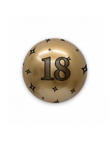 Palloncino 18° Compleanno Bubbles Oro  (Nuovo) - 24/ 61 cm - 1 pezzo