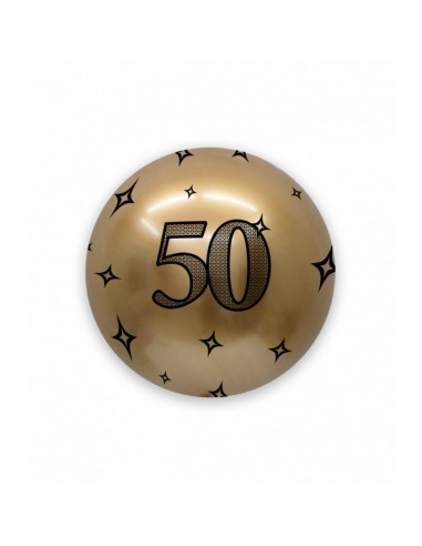 Palloncino 50° Compleanno Bubbles Oro  (Nuovo) - 24/ 61 cm - 1 pezzo