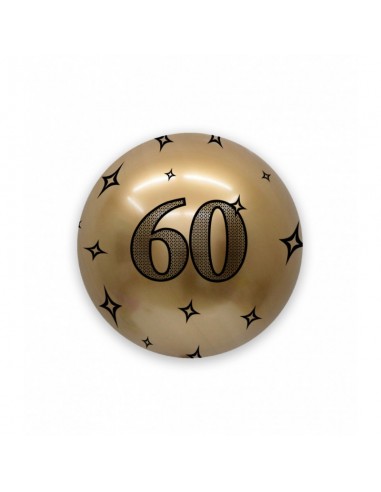 Palloncino 60° Compleanno Bubbles Oro  (Nuovo) - 24/ 61 cm - 1 pezzo