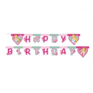 Festone "Happy Birthday" di ALICE NEL PAESE DELLE MERAVIGLIE Disney (Nuovo) - L 2,1 metri x 15 cm H -  1 pezzo