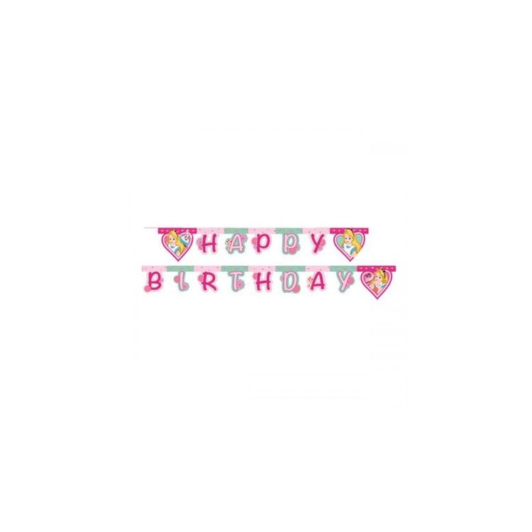 Festone "Happy Birthday" di ALICE NEL PAESE DELLE MERAVIGLIE Disney (Nuovo) - L 2,1 metri x 15 cm H -  1 pezzo