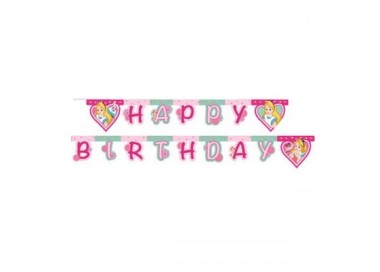 Festone "Happy Birthday" di ALICE NEL PAESE DELLE MERAVIGLIE Disney (Nuovo) - L 2,1 metri x 15 cm H -  1 pezzo