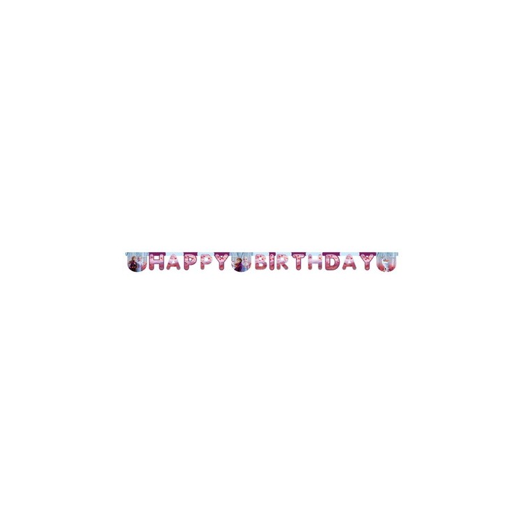Festone "Happy Birthday" FROZEN 2  (Frozen II) Il segreto di Arendelle - L 2 metri x 15 cm H -  1 pezzo