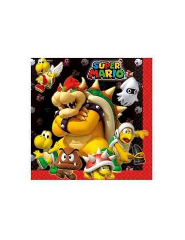 Tovaglioli Super Mario Kart  NEW - 20 pezzi - 33 cm x 33 cm - 2 veli