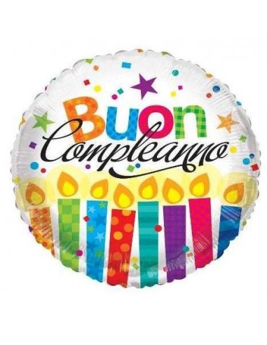 Palloncino Buon Compleanno Tondo - - 18 / 46 cm - 1 pz